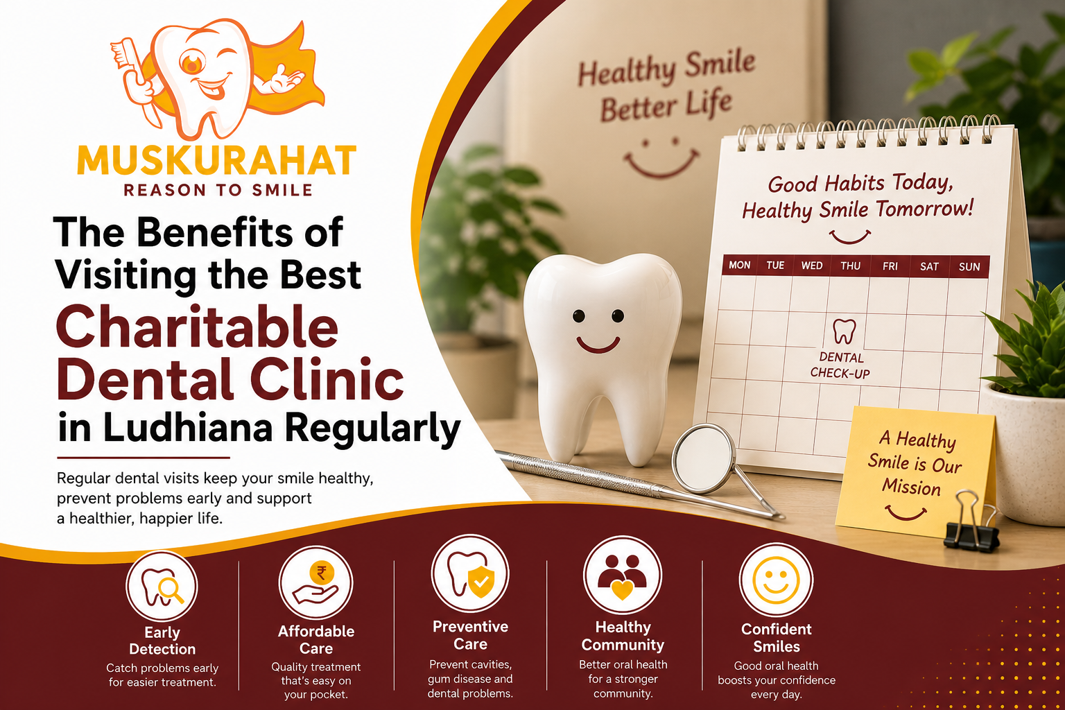 Benefits of Visiting the Best Charitable Dental Clinic in Ludhiana Regularly